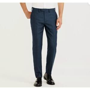 J.Crew Bowery Pant in Brushed Hopsack Wool in Slim Blue Men's Size 34x32